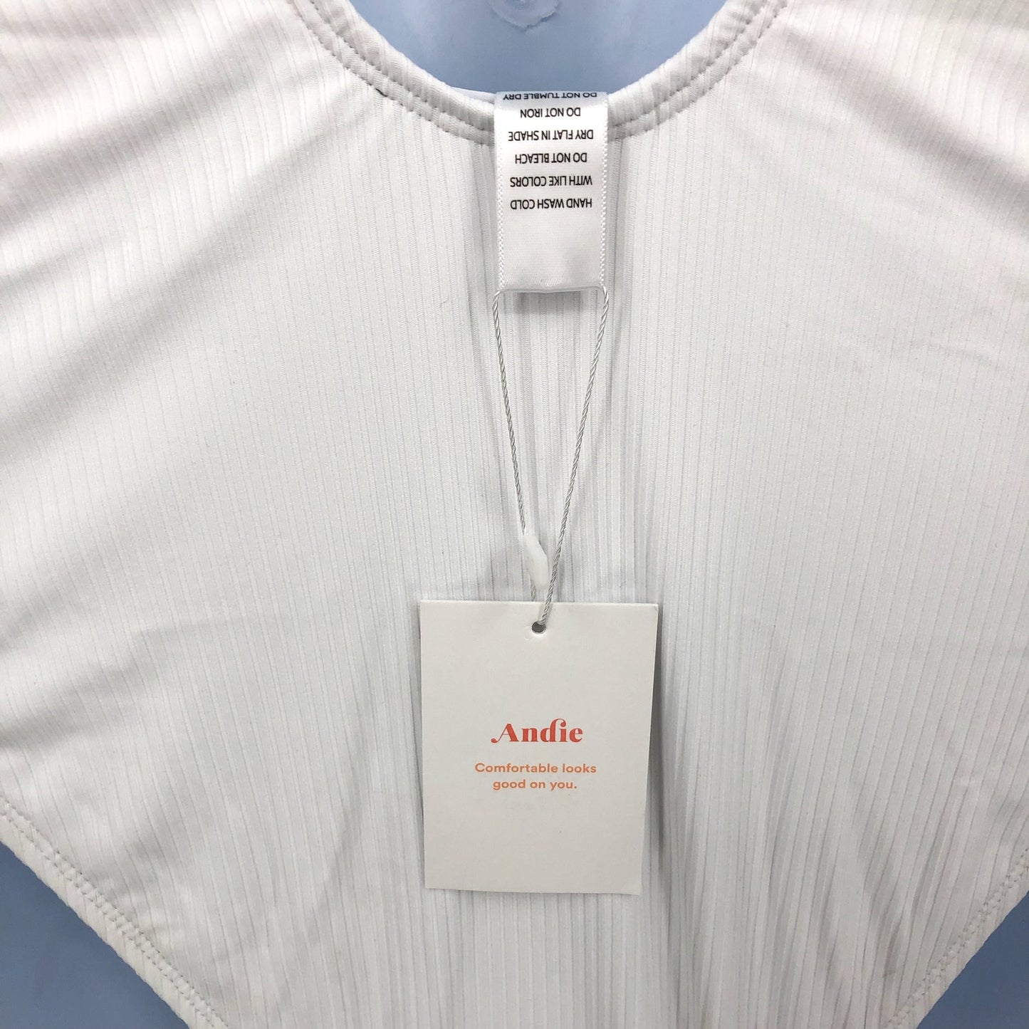 ANDIE SWIM Laguna Ribbed One Piece Swimsuit White XS Tall US 0-2