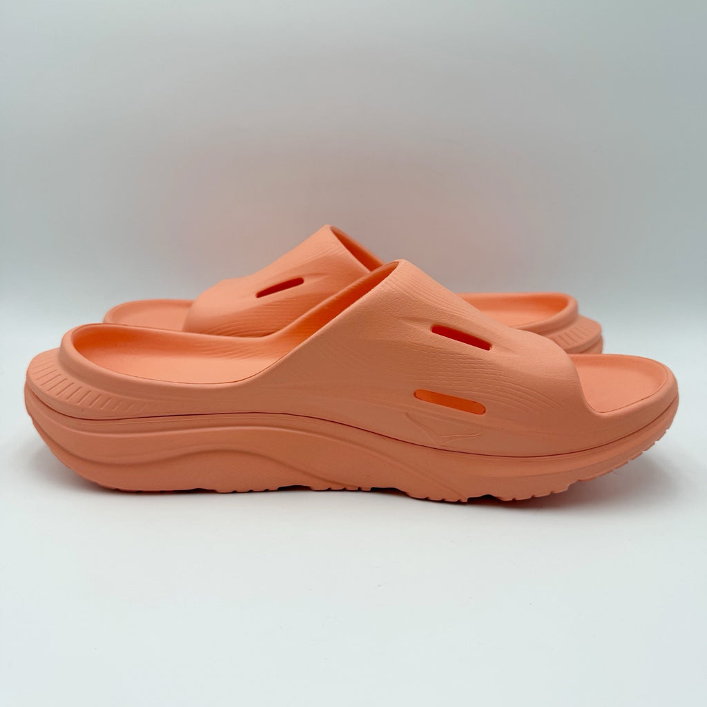 Hoka Mens ORA Recovery Slide 3 Sandals Size 12 Orange Papaya NWOB