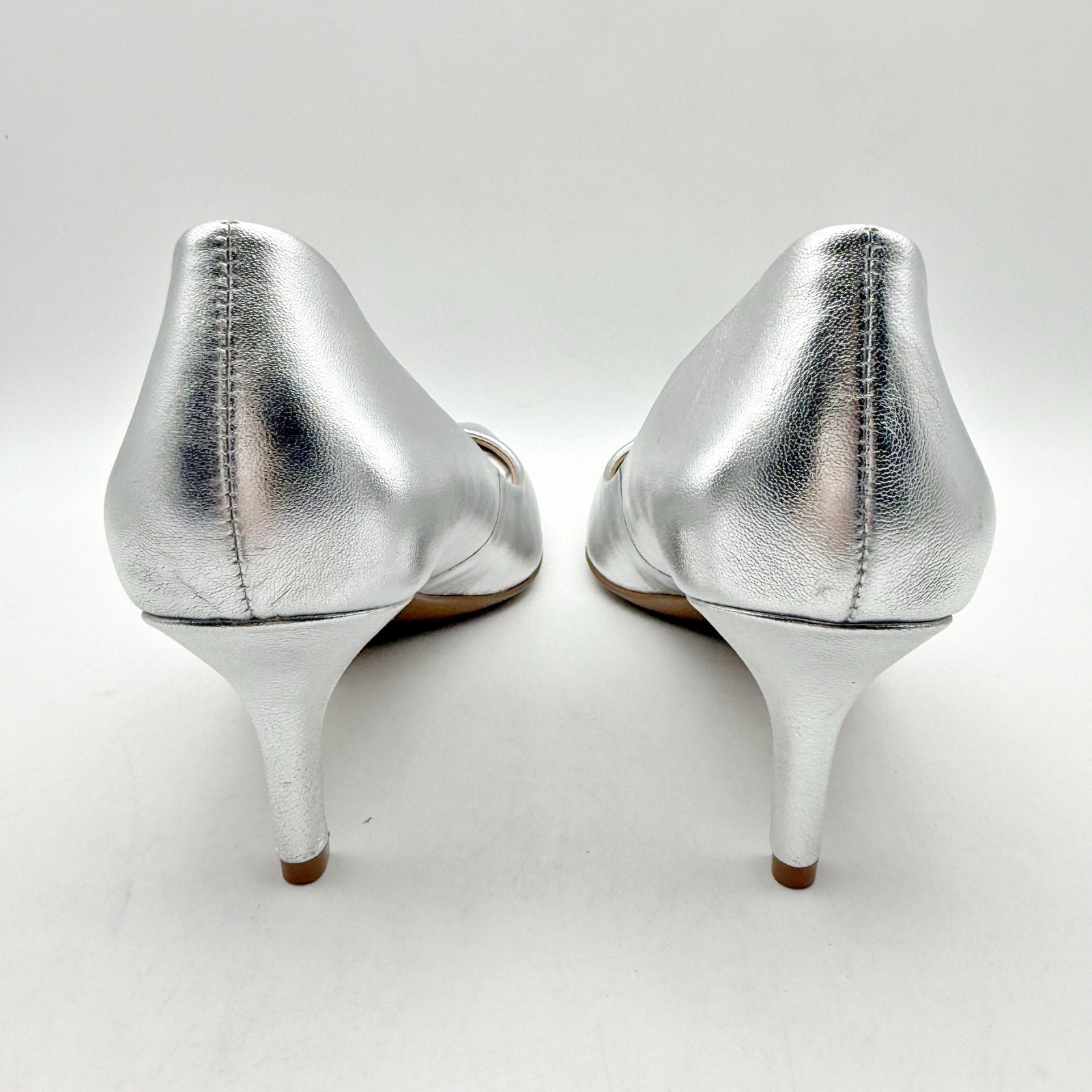 Naturalizer Womens Everly Pumps US 7.5 M EU 38 Silver Metallic Leather NIB