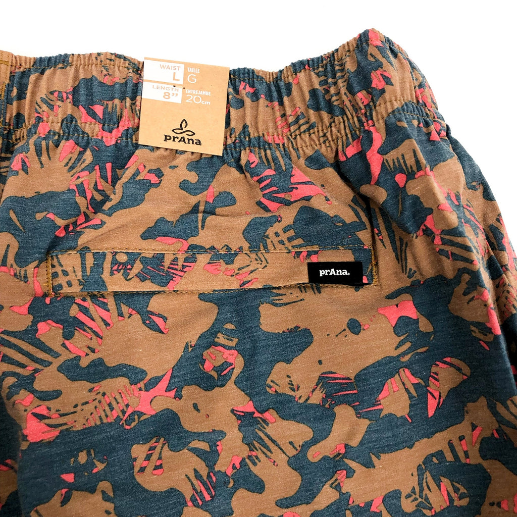 PRANA Men's Metric Board Short Large Brown Fresca Camo 8" Inseam NWT