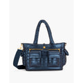 THINK ROYLN Women's Two Faced Reversible Tote Bag Dark Blue NWT
