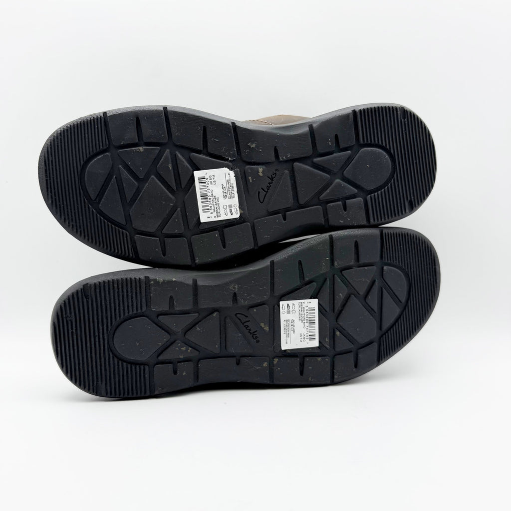 Clarks Mens Walkford Band Sandals US 7 Dark Brown Beeswax Leather Slip On NIB