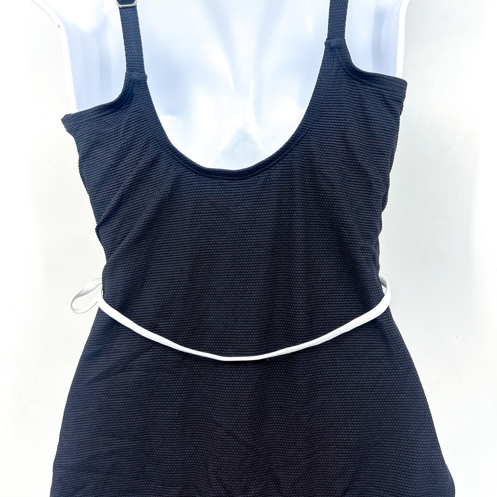 TOMMY BAHAMA Island Cays Cabana Wrap-Front One-Piece Swimsuit 10 Black NWT