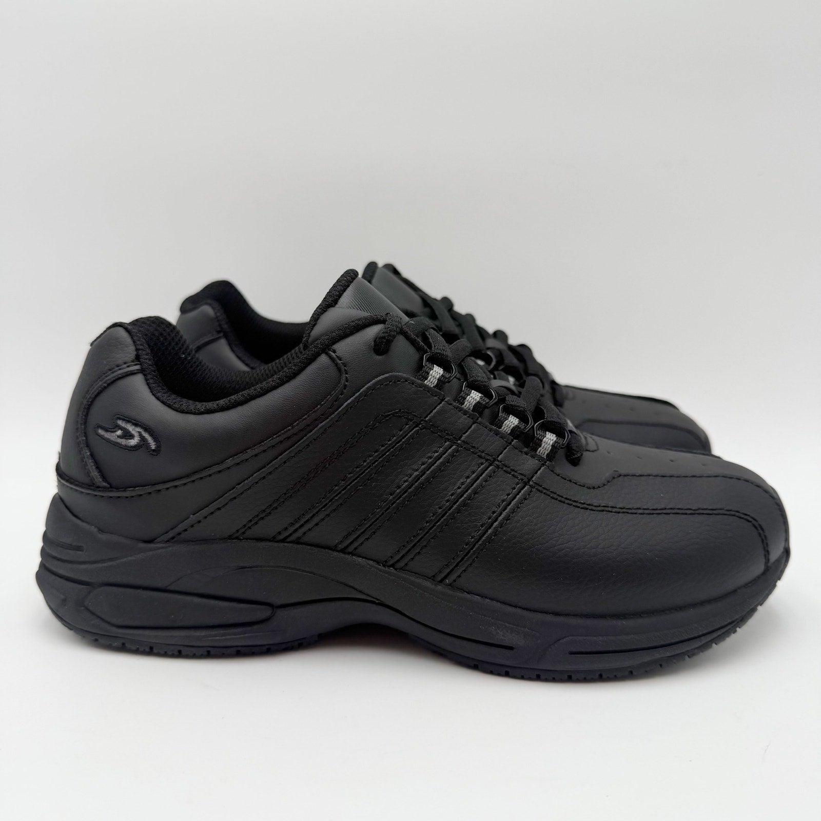 Dr. Scholls Womens Kimberly Work Sneakers Size 6.5 Wide Black Leather SR NIB