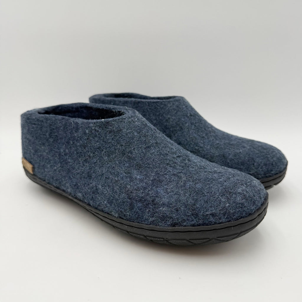 Glerups Womens Slip On Shoes Slippers EU 38 US 8 Navy Blue Wool NWOB