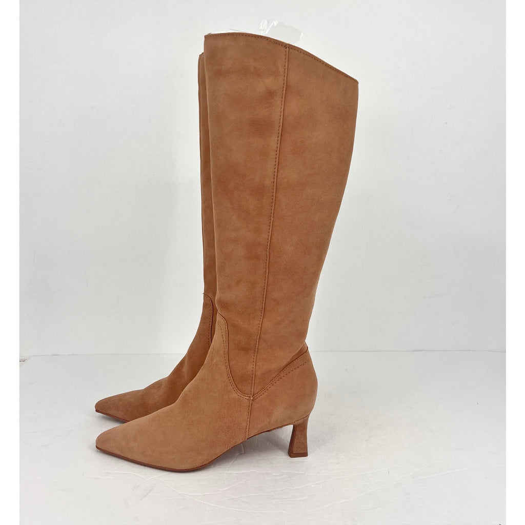 Naturalizer Womens Deesha Knee High Boot US 7 M Narrow Calf EU 37 Tan Suede NWOB