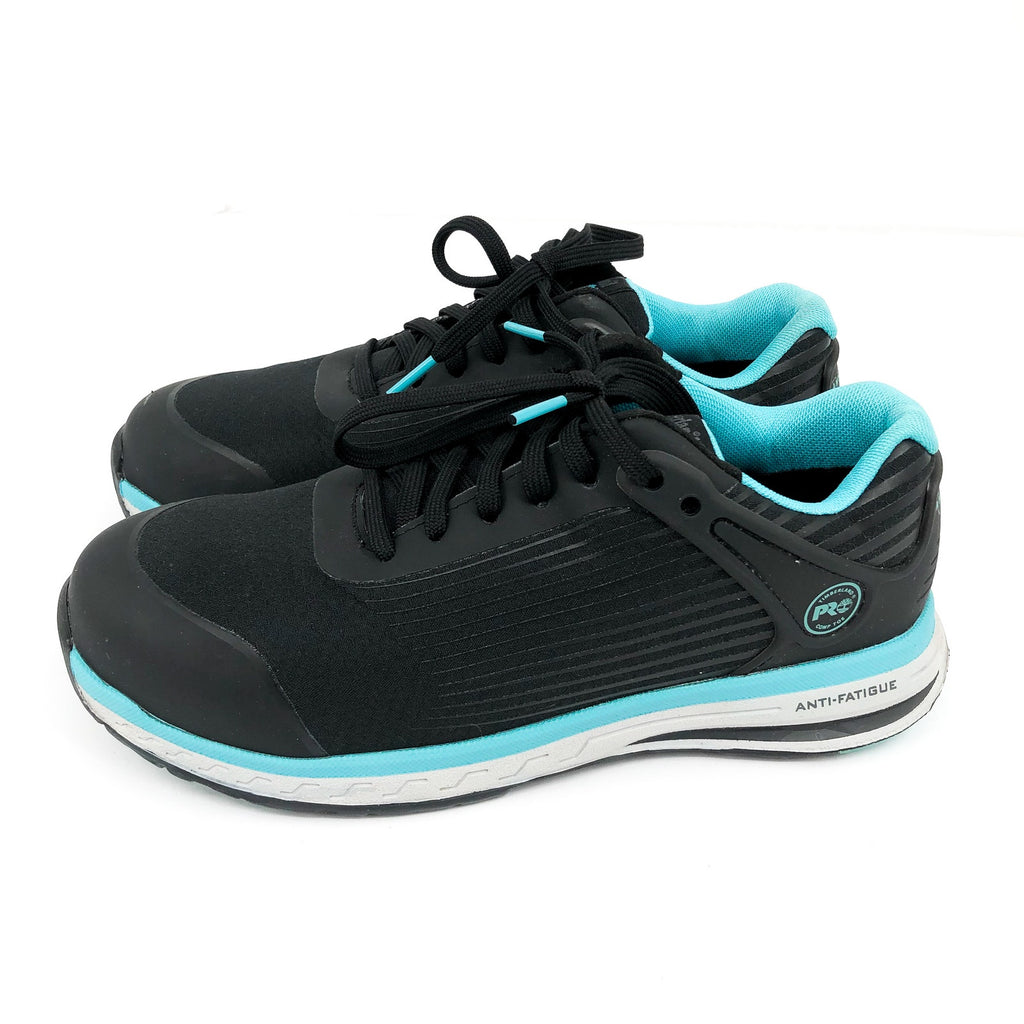 TIMBERLAND Women's PRO Work Sneakers US 6.5 Black Blue Drivetrain Comp-Toe NIB