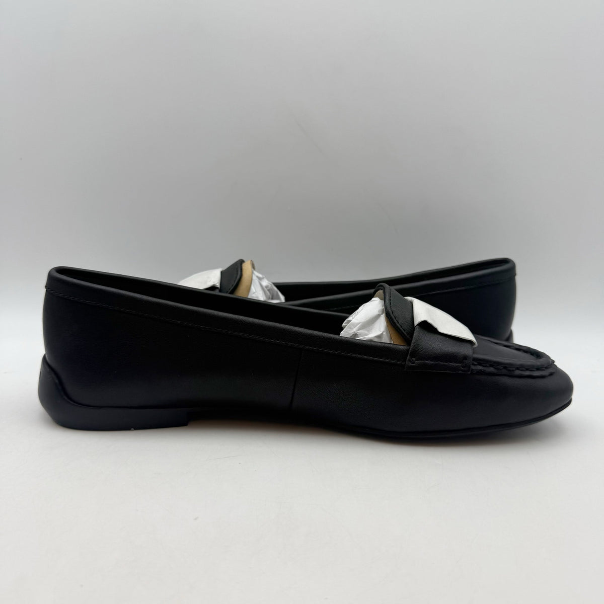 Franco Sarto Womens Faris Slip On Flats US 9.5 Black Vegan Leather Loafers NIB