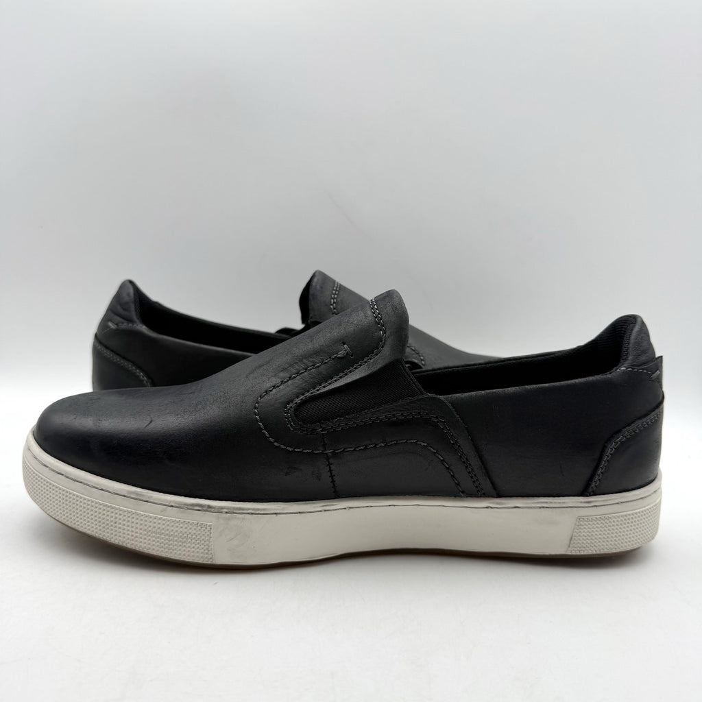 Propet Mens Kedrick Sneakers US 9.5 EEE Black White Leather Slip On NWOB