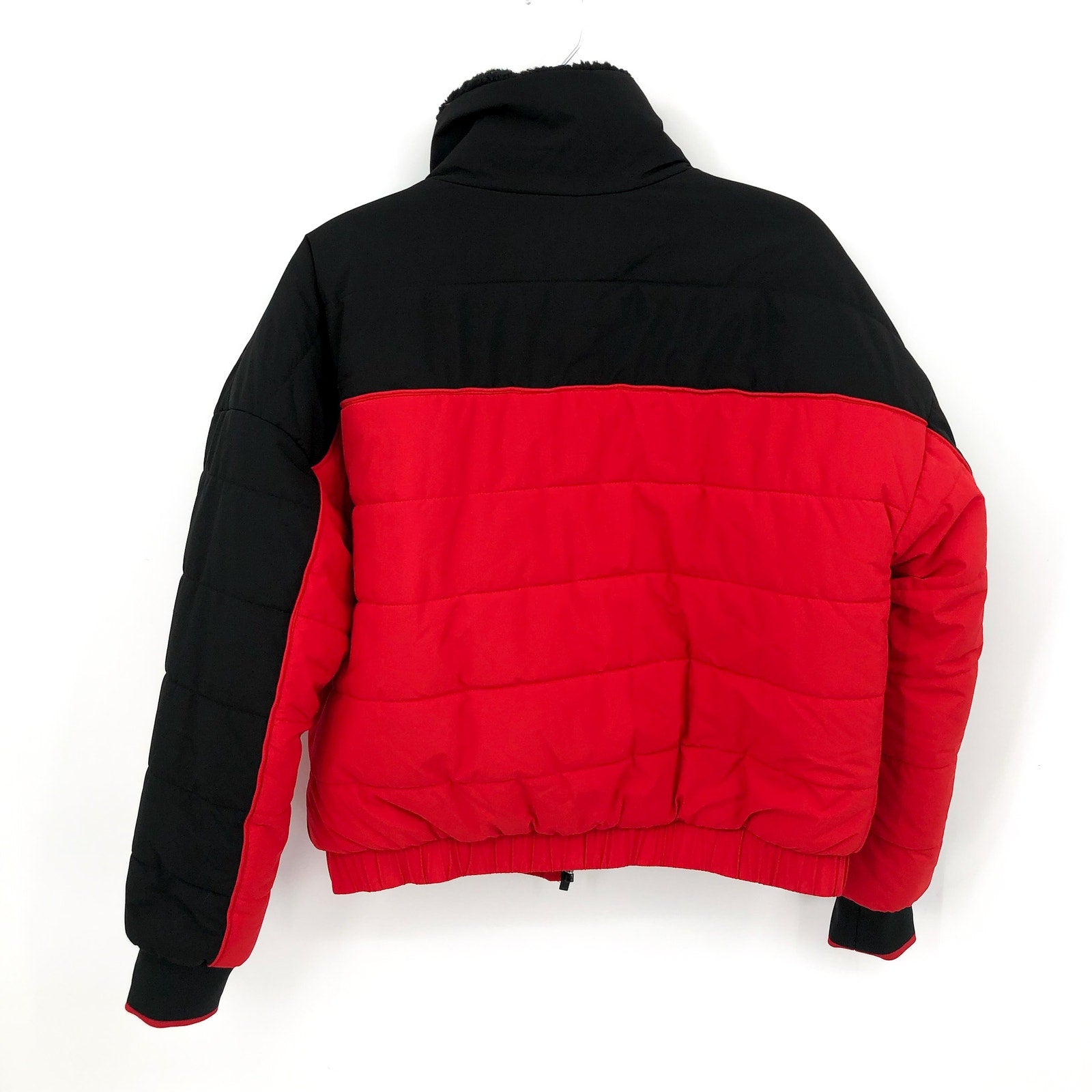 TOMMY HILFIGER SPORT Womens Reversible Track Jacket Small Red Black Sherpa NWT