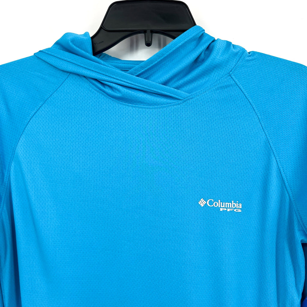 COLUMBIA Womens PFG Solar Stream Elite Hoodie XS Vivid Blue Long Sleeve NWT