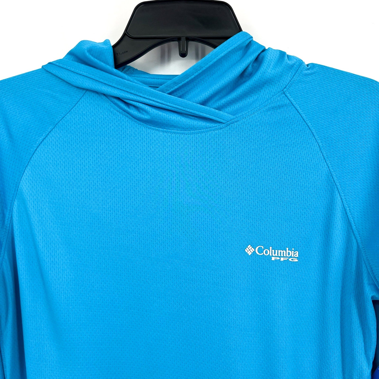 COLUMBIA Womens PFG Solar Stream Elite Hoodie XS Vivid Blue Long Sleeve NWT
