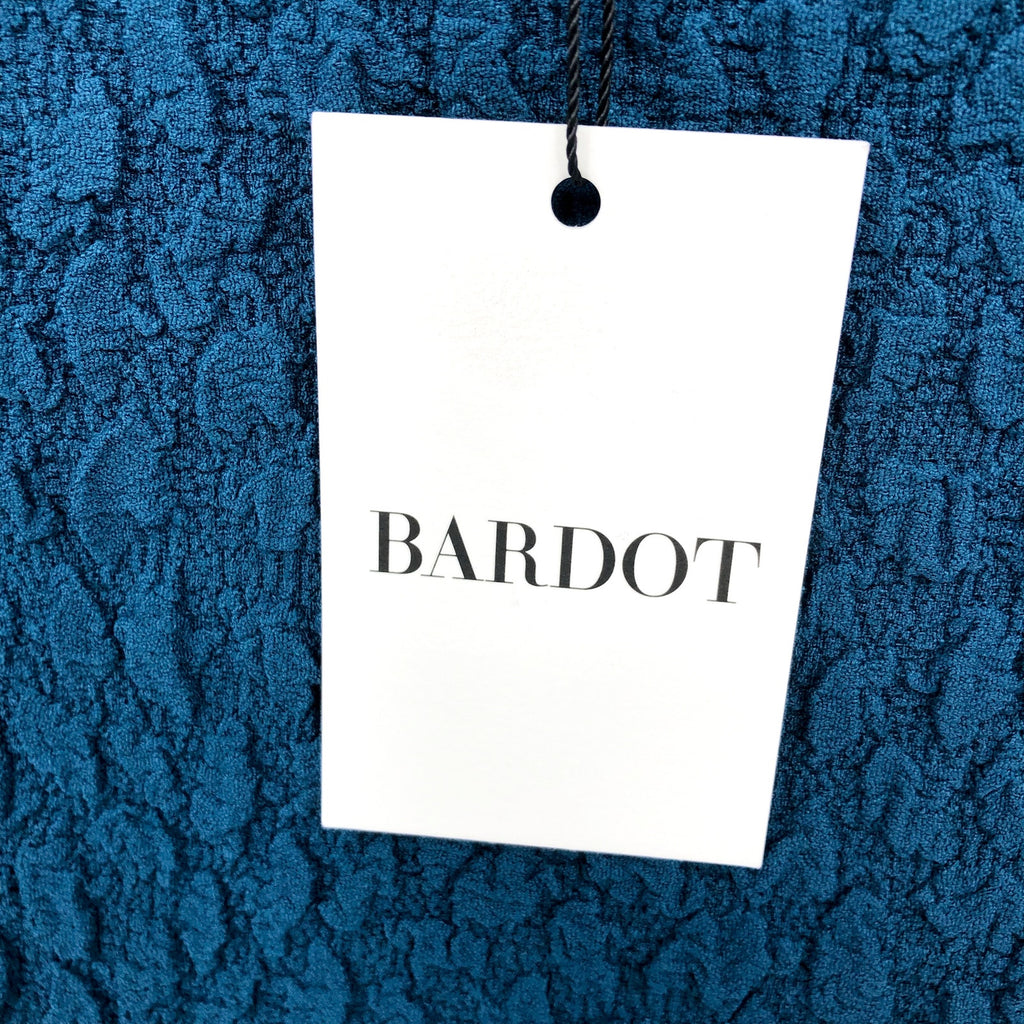 BARDOT Women's Crinkle One Shoulder Dress Size 4 Teal Blue Stretch Lined NWT