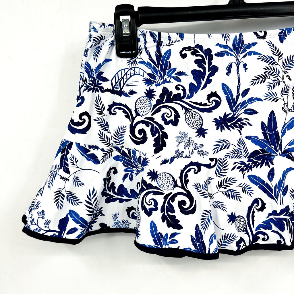 TOMMY BAHAMA Terazzo Tile Swim Skirt XS Blue White Print Mountain Bluebell NWT