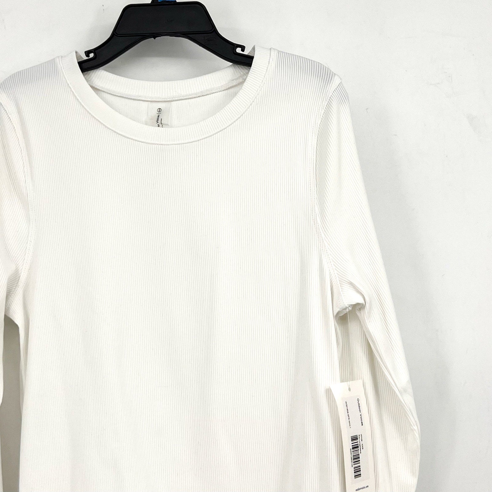 OUTDOOR VOICES Women's SuperForm Rib Long Sleeve Tee XXS White NWT