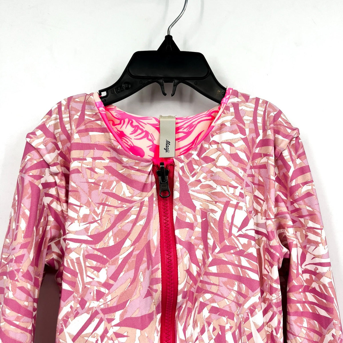 MAAJI Miku Reversible One Piece Swimsuit Girls Sz 8 Pink Floral Long Sleeve NWT