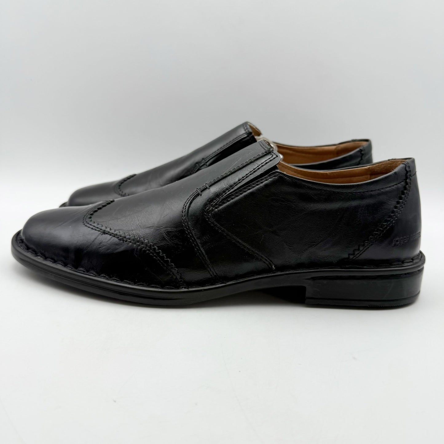 Josef Seibel Mens Douglas Loafers EU 43 US 9.5-10 Black Leather Slip on NWOB