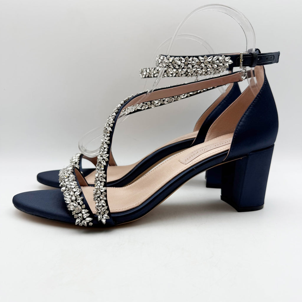 Pnina Tornai for Naturalizer Womens Ahava Heels Size 12 Blue Crystal Sandals NIB