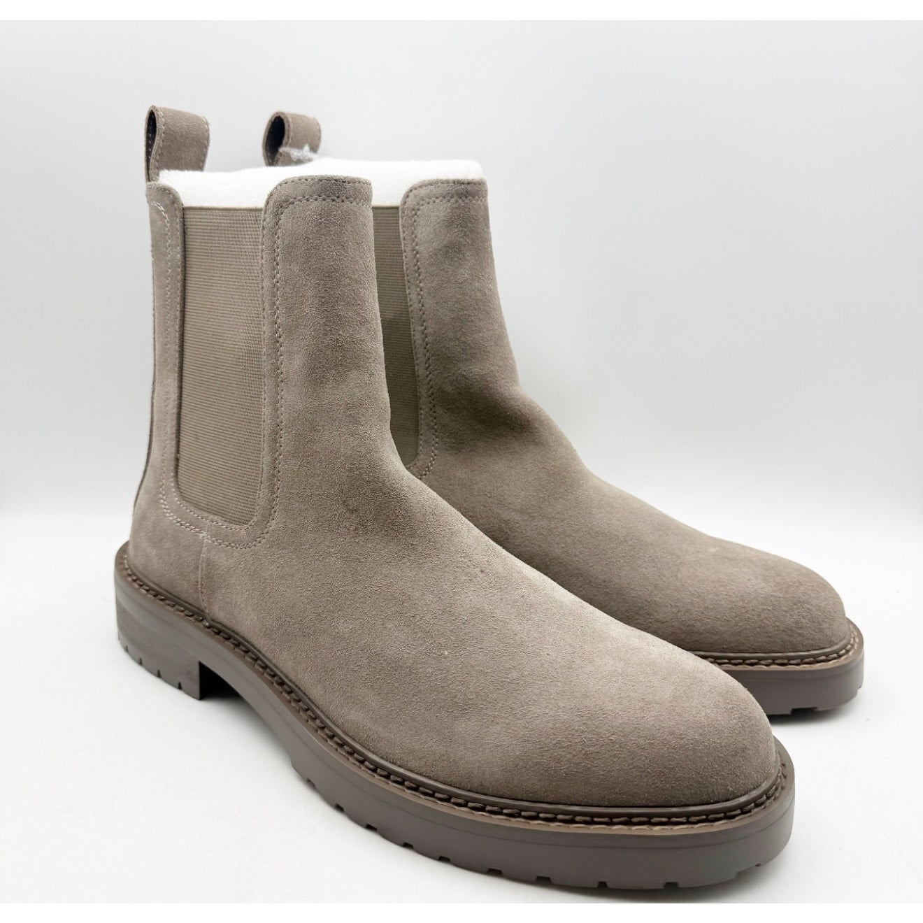 Saint Morta Men's Chunky Chelsea Boots Size 10 EU 44 Taupe Gray NIB