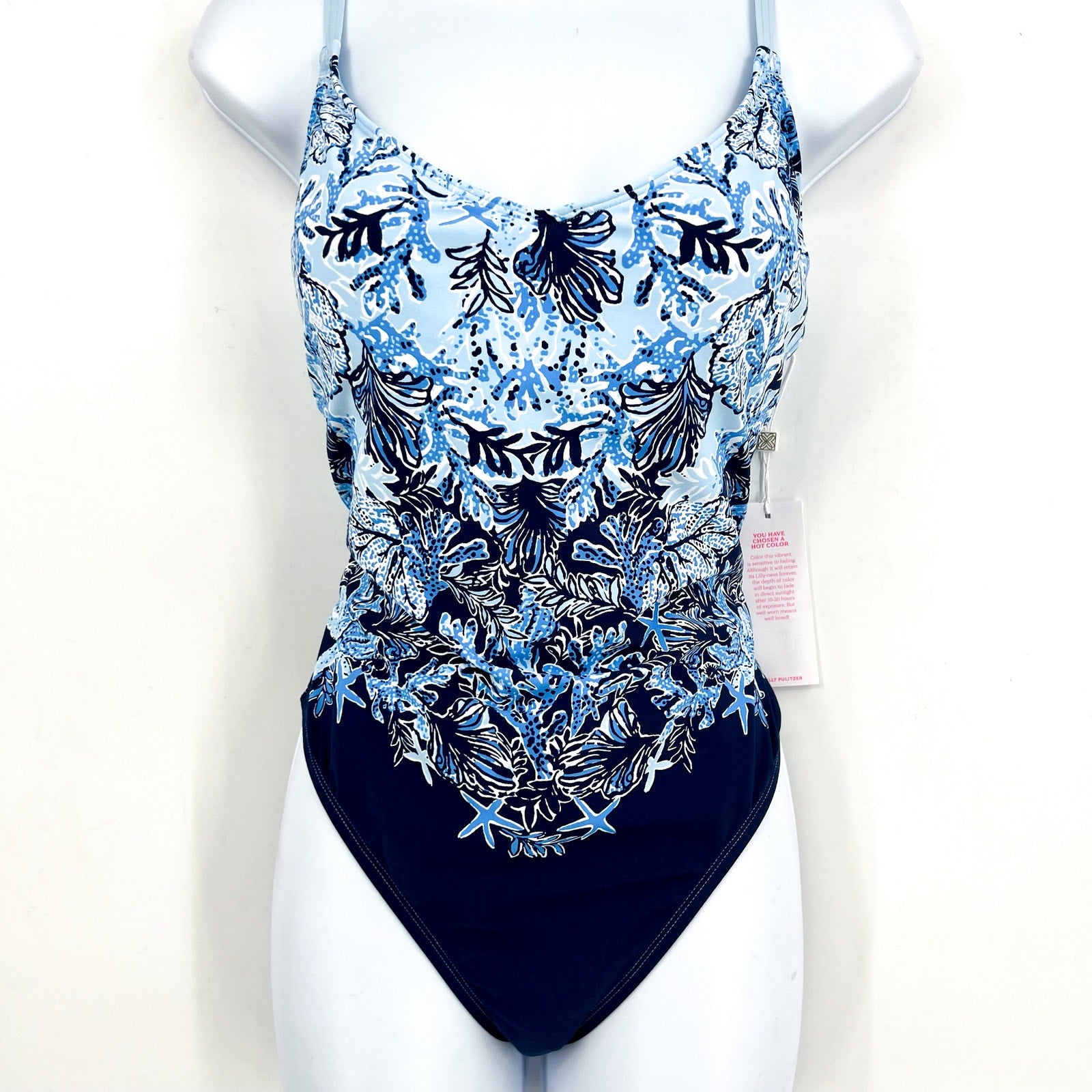LILLY PULITZER Womens Klynn One-Piece Swimsuit US 6 Blue Just a Little Koi NWT