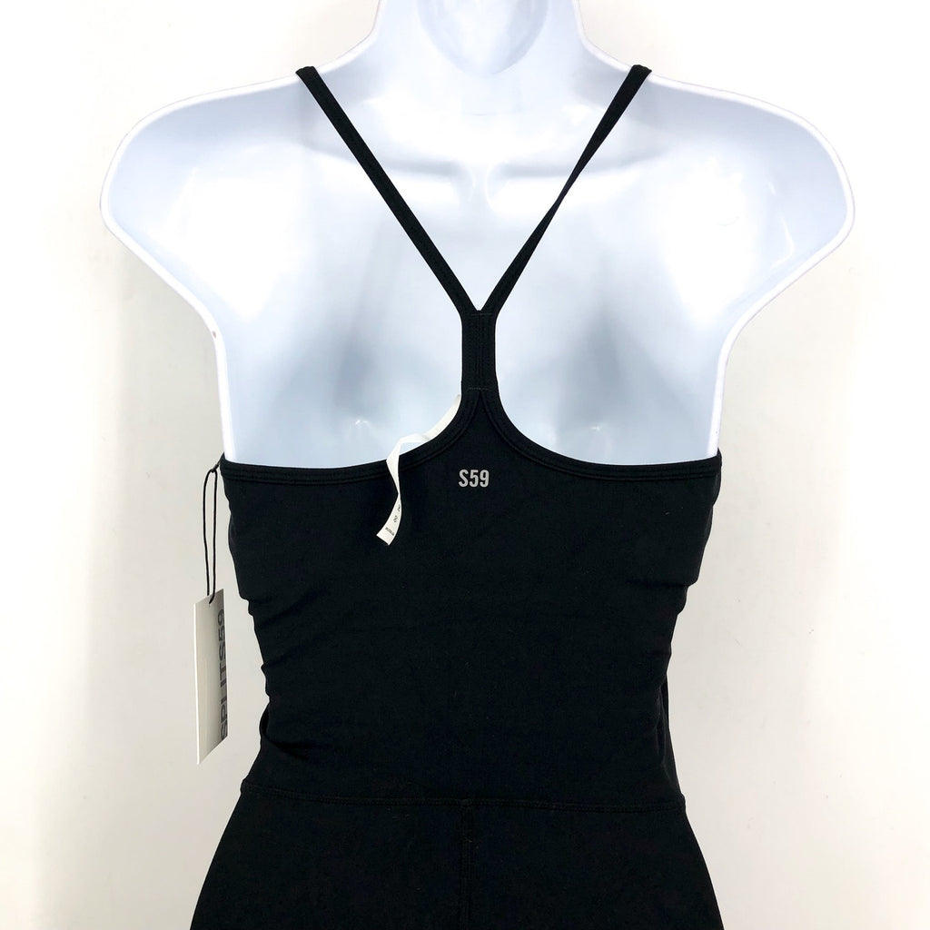 SPLITS59 Women's Airweight Jumpsuit Small Black Sleeveless Scoop Neck NWT