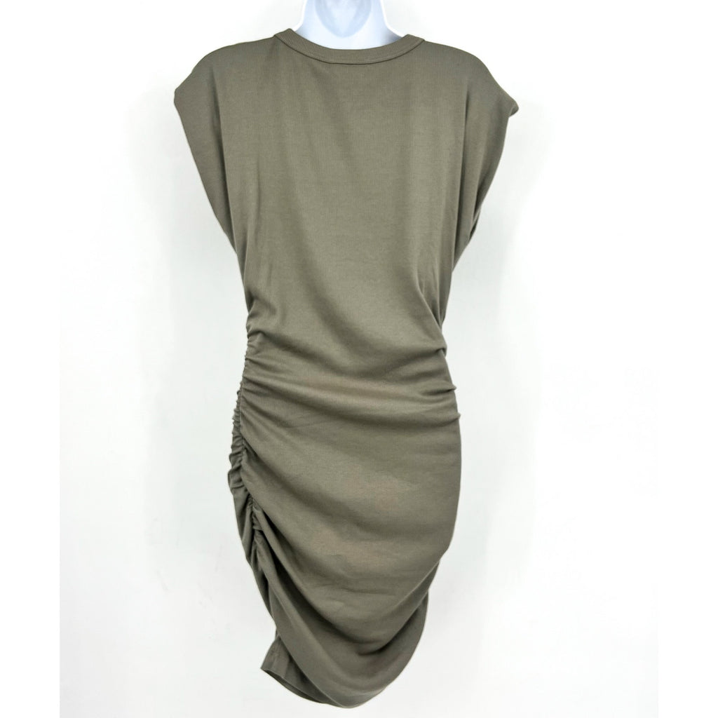MICHAEL STARS Womens Ricci T-Shirt Dress Small Olive Green Short Sleeve NWT