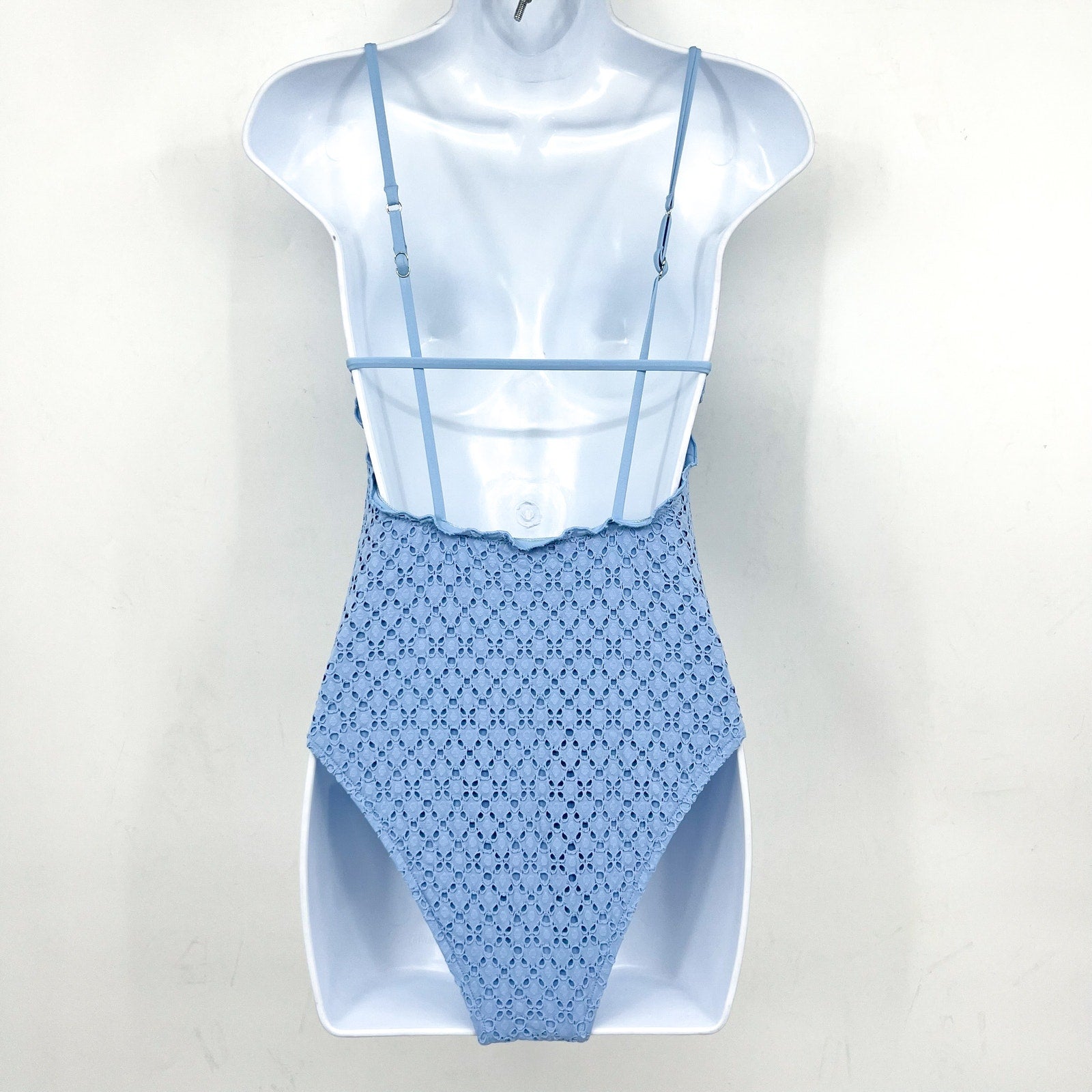 SEAFOLLY Women's Daydreamer One Piece Swimsuit Size 10 Powder Blue V Neck NWT