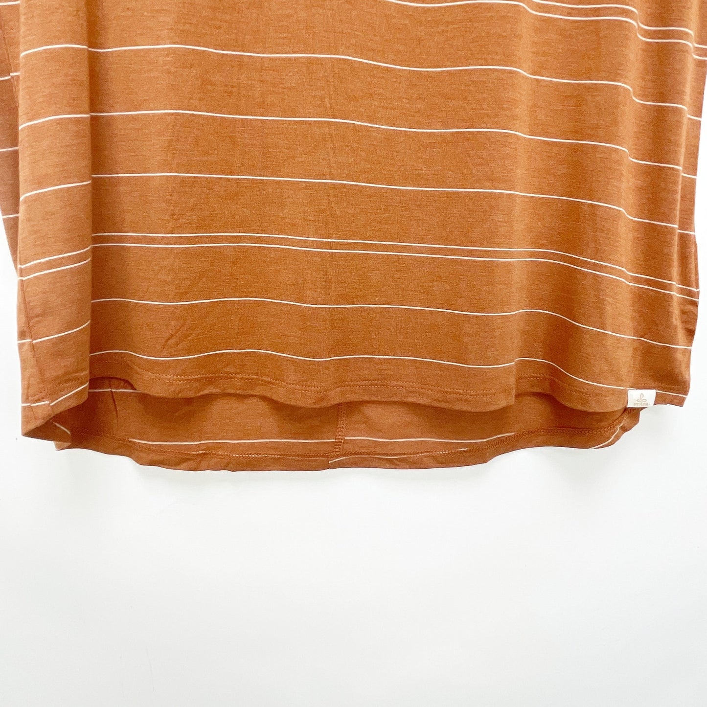 prAna Womens Foundation Scoop Neck Tank Copper Heather Stripe LARGE