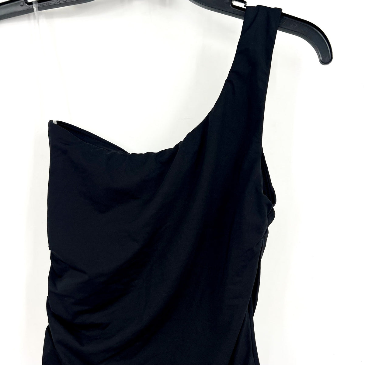 SEAFOLLY COLLECTIVE One Shoulder One Piece Swimsuit Size 2 Black Ruched NWT