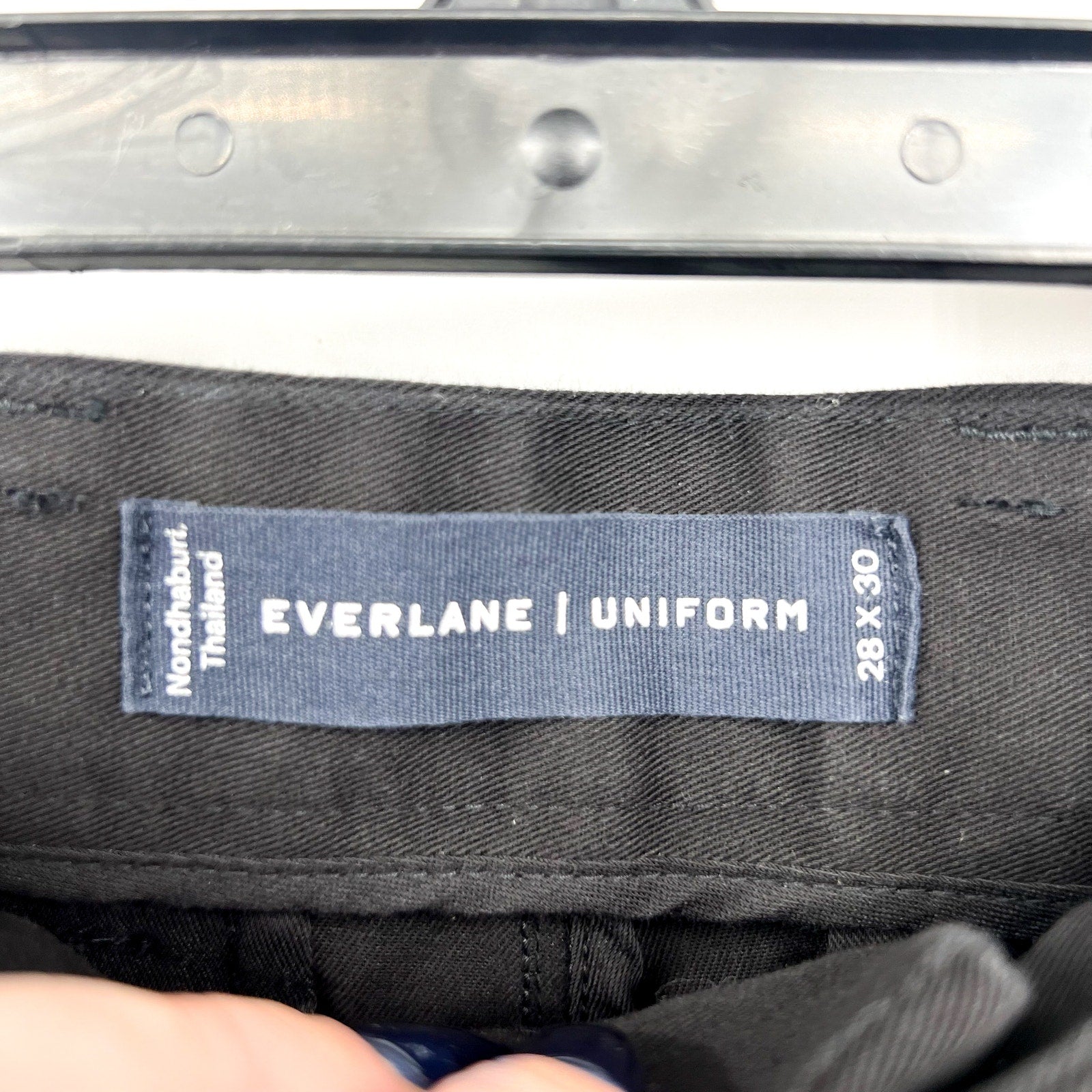 EVERLANE Uniform Mens Performance Chino Pants 28x30 Black Athletic Fit NWT