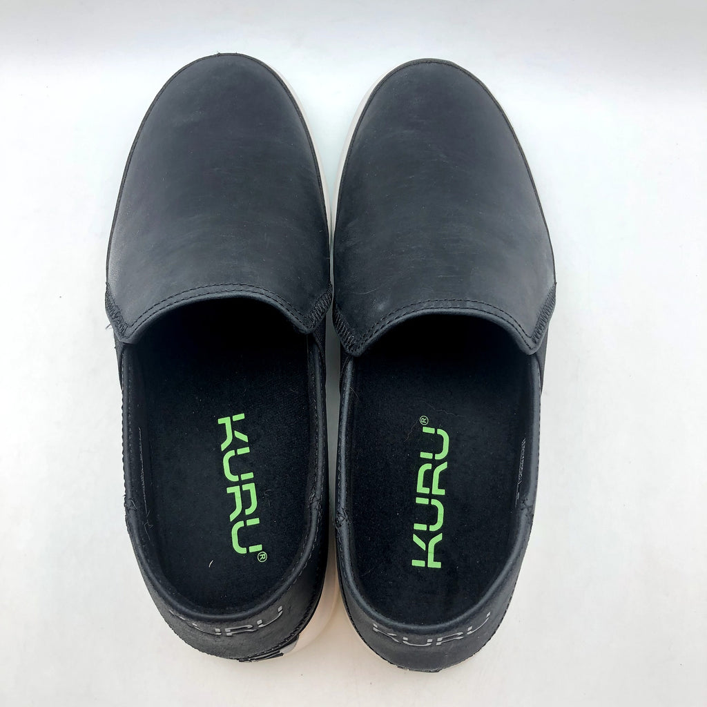 KURU Womens Roam Atla Slip On Sneakers Size 10.5 EU 42 Jet Black Leather NIB