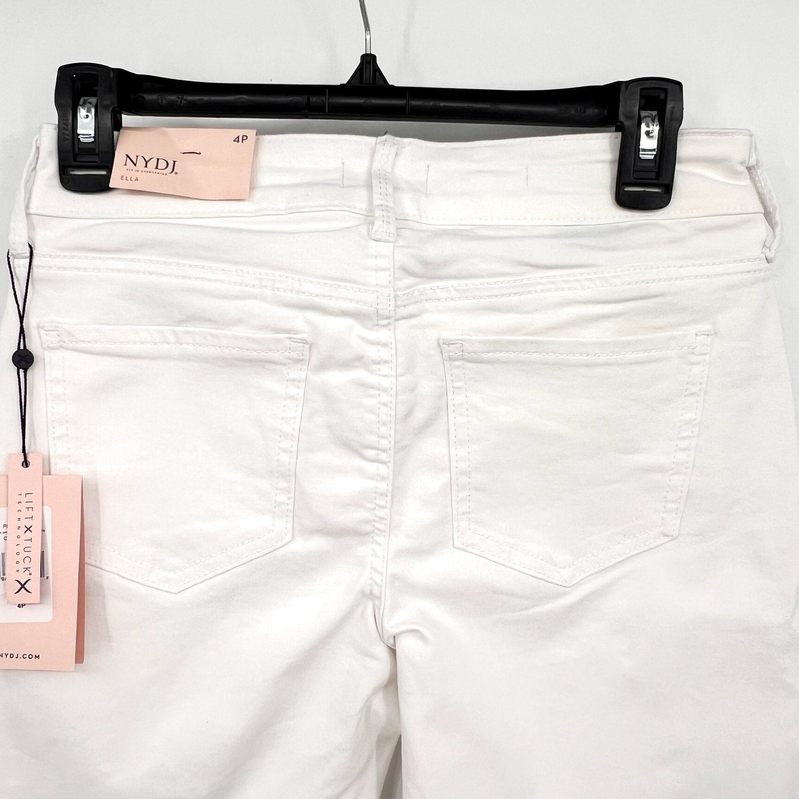 NYDJ Womens Ella Denim Shorts Size 4 PETITE Optic White 8" Inseam NWT