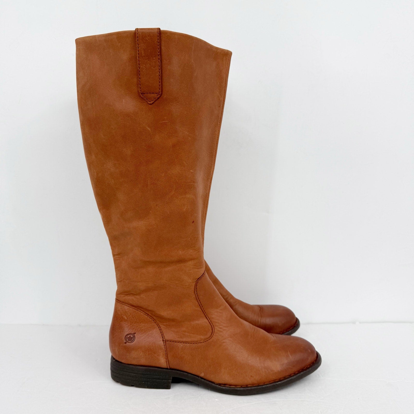 Born Womens Shaunie Knee High Boots US 7.5 M Brown Leather NIB