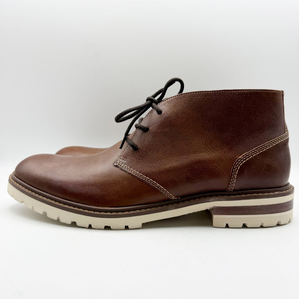 Johnston & Murphy Mens Barrett Chukka Boots Size 12 M Tan Full Grain Leather NIB