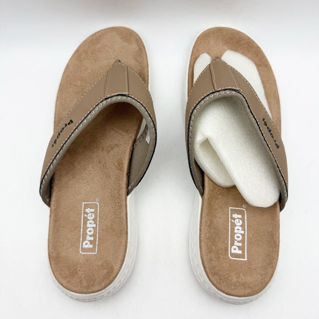 Propet Womens TravelActiv FT Flip Flop Sandals Size 9 Narrow Tan NWOB