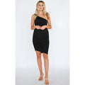 STEVE MADDEN Ayana Dress XS Black Ruched One Shoulder Bodycon Stretch NWT