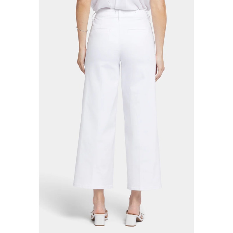 NYDJ Women's Mona Wide Leg Trouser Ankle Jeans Size 6 Optic White Denim NWT