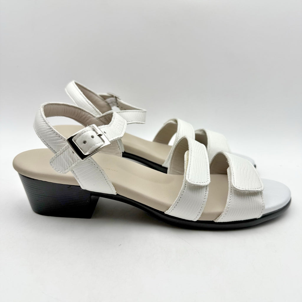 SAS Womens Savanna Adjustable Heeled Sandals Size 9.5 M White Leather NIB
