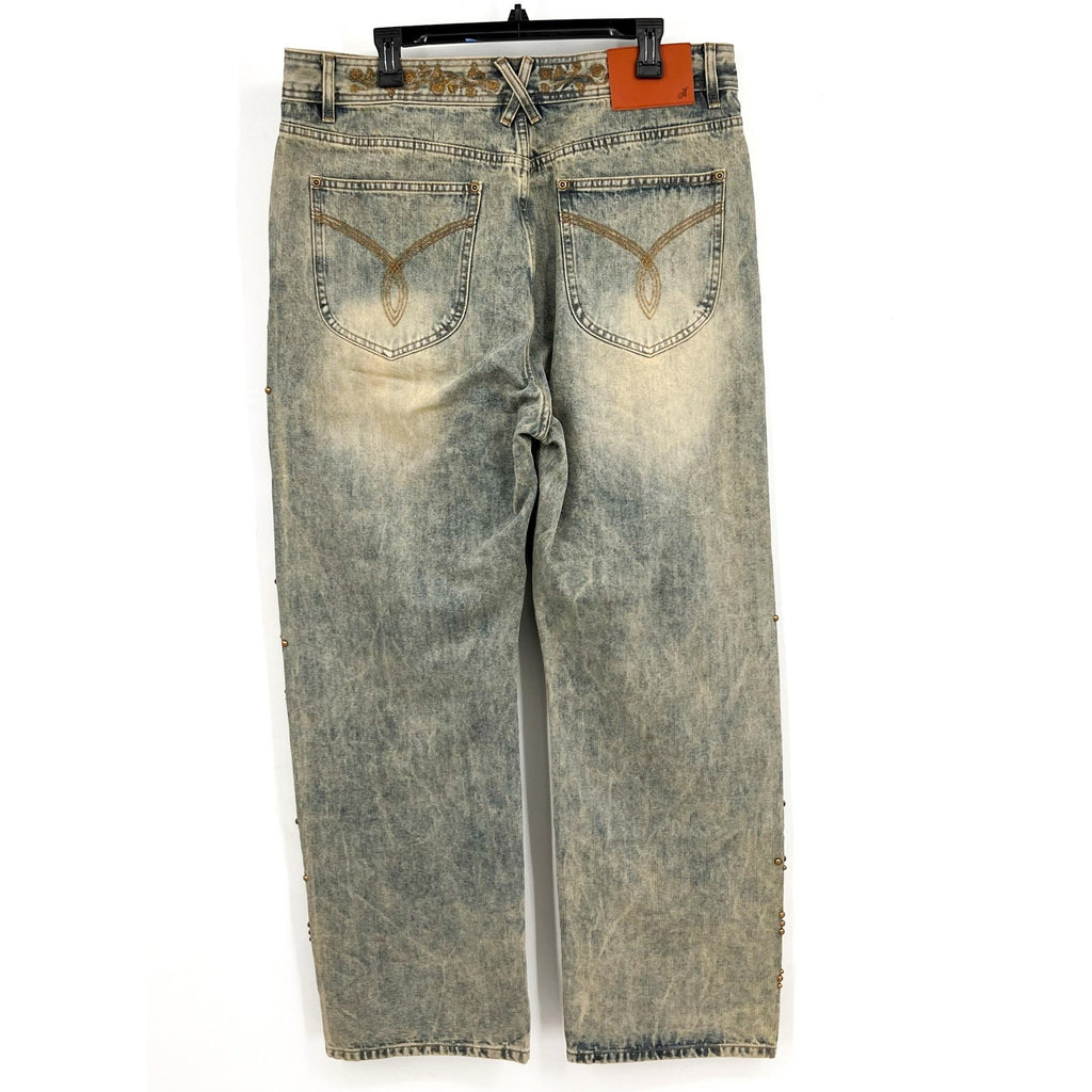 ADIDEM ASTERISKS Men's Rivet Chainstitch Selvedge Denim Jeans XXL Rust Wash NWOT