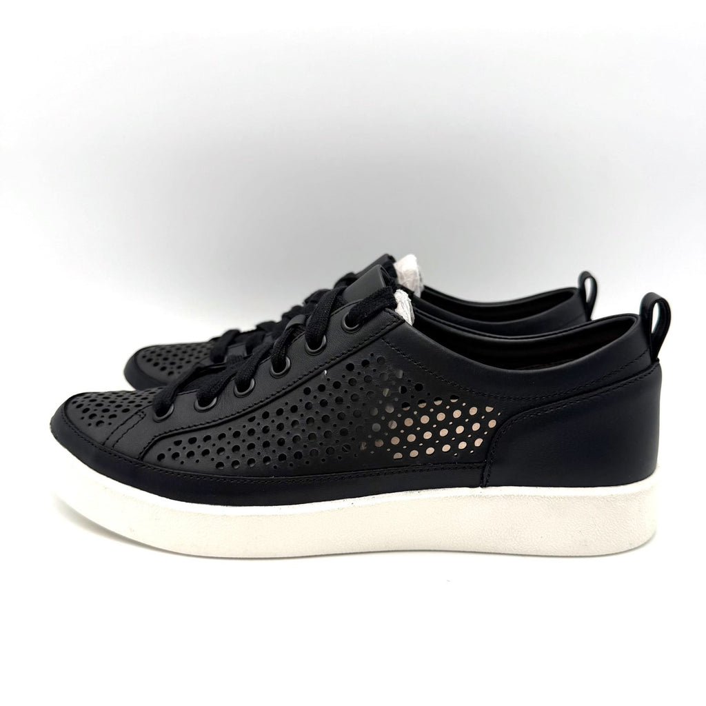 Vionic Womens Winny Perf Perforated Casual Sneakers Size 7.5 Black Leather NIB