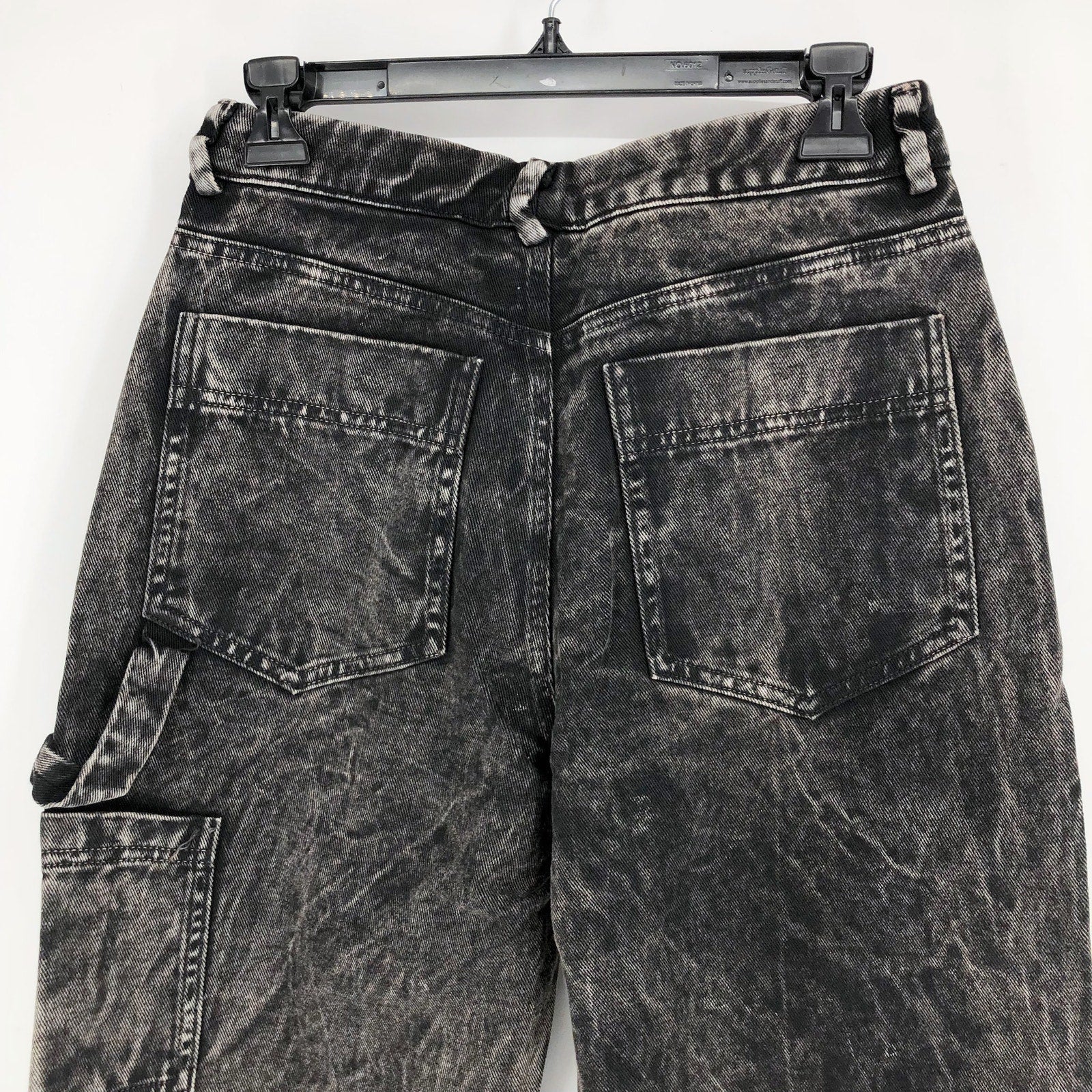 LACAUSA Women's Aiden Trouser Denim Jeans Size 6 Black Mineral Wash Mid Rise NWT