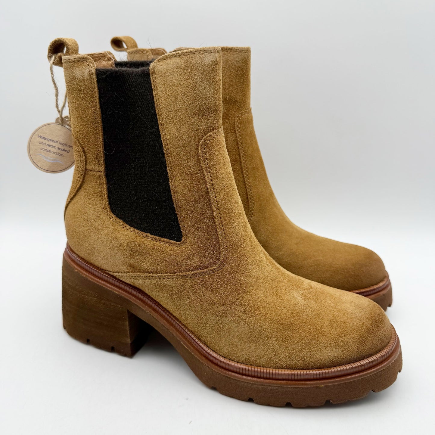 Sofft Womens Jordie Chelsea Boots US 7 M Brown Waterproof Leather Pull On NIB