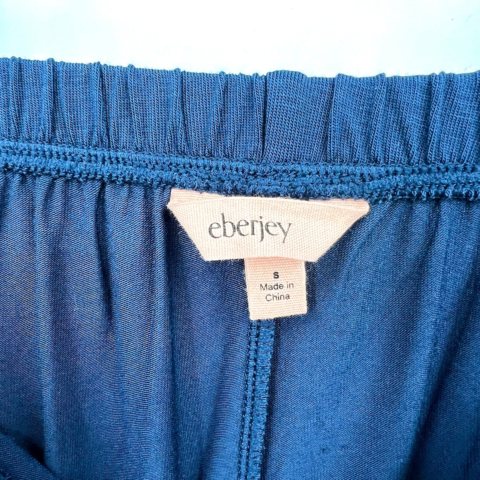 EBERJEY Frida Cami & Shortie Short PJ Set Small Navy Blue Ivory TENCEL Modal NWT
