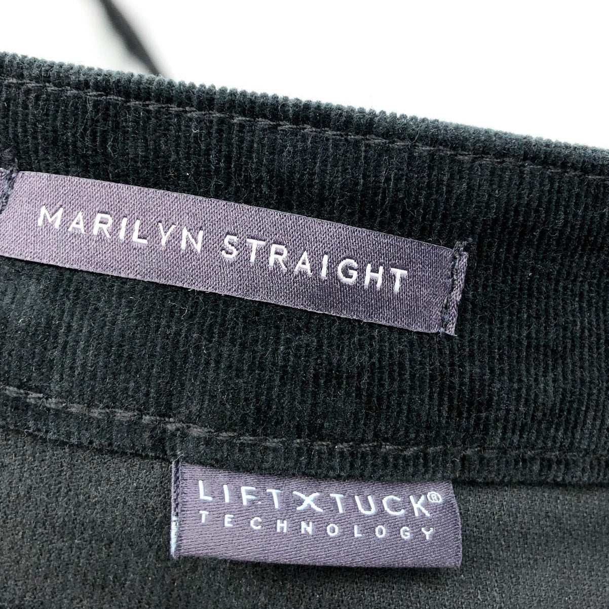 NYDJ Women's Marilyn Straight Jeans Size 0 Black Corduroy Stretch 30" Inseam NWT