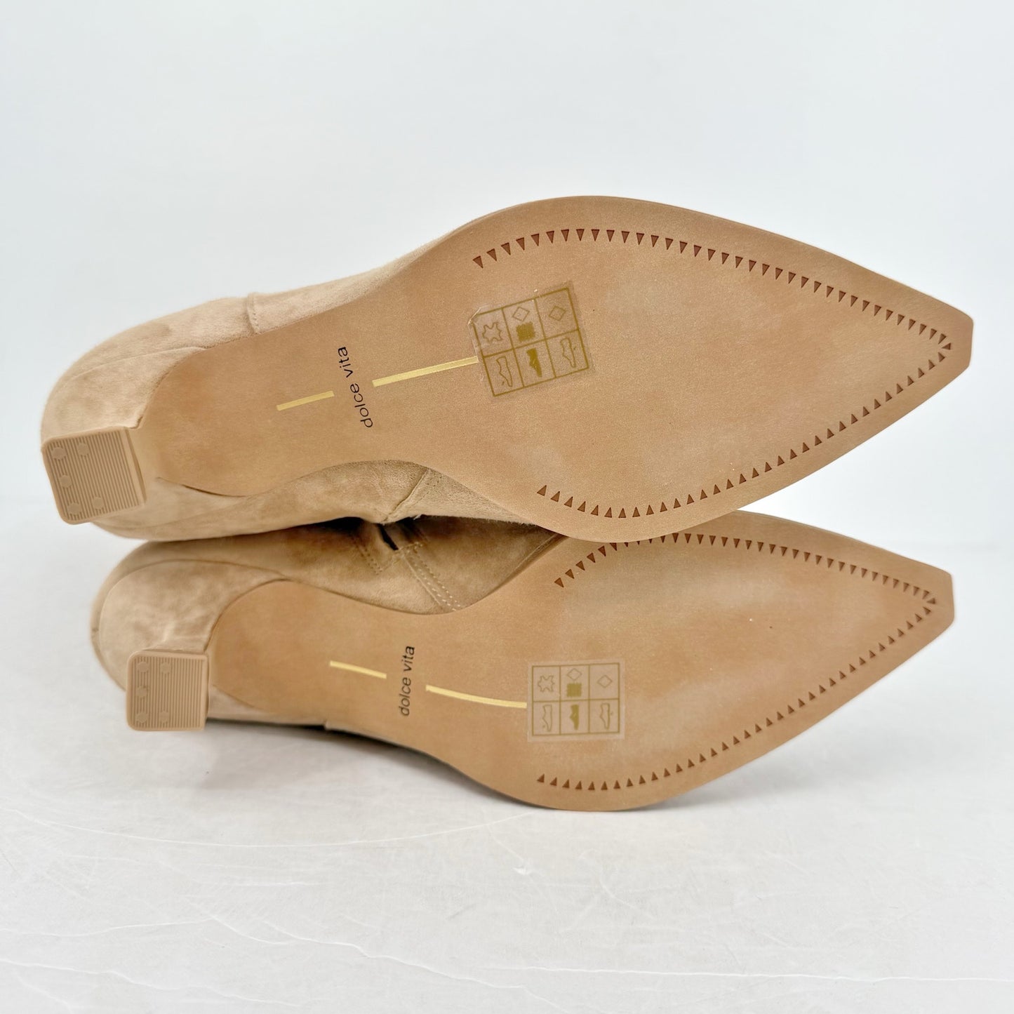 Dolce Vita Womens Auggie Knee High Heeled Boots US 8 M Tan Camel Leather NIB