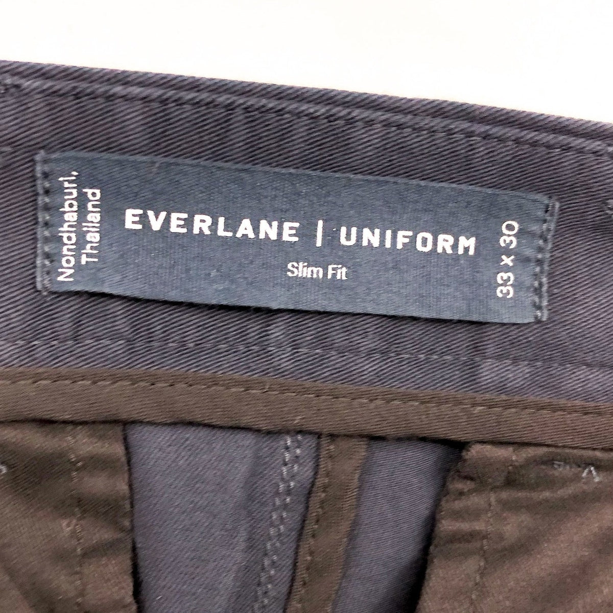EVERLANE UNIFORM Men's Performance Slim Fit Chino Pants 33x30 Deep Navy Blue NWT