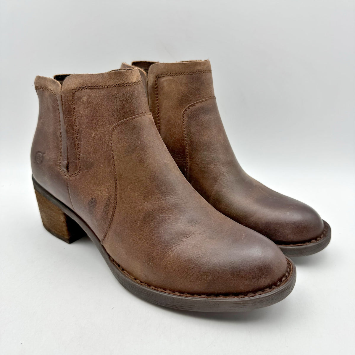Born Womens Reece Ankle Booties Size 6.5 M EU 37 Brown Leather Boots NIB