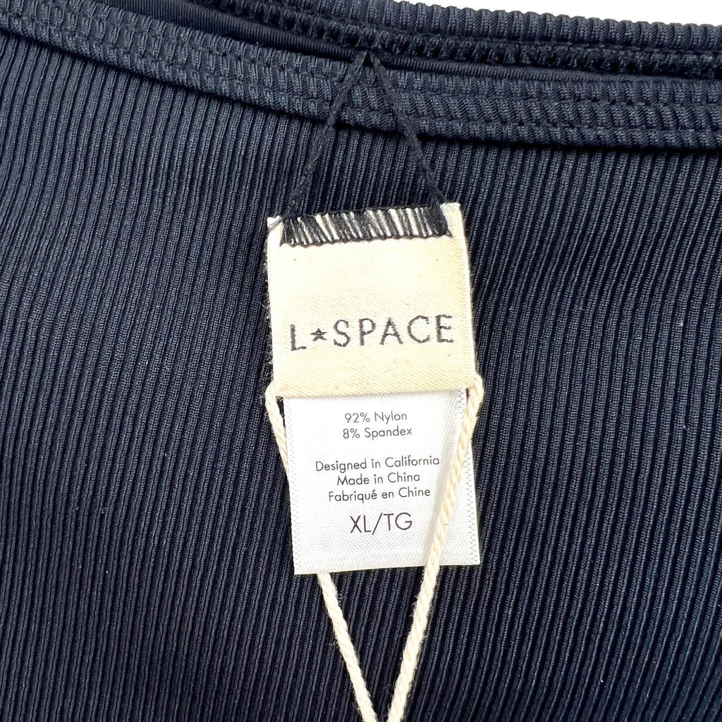 L*SPACE Women's Remi Bitsy Bikini Bottoms XL Black Cheeky Coverage NWT