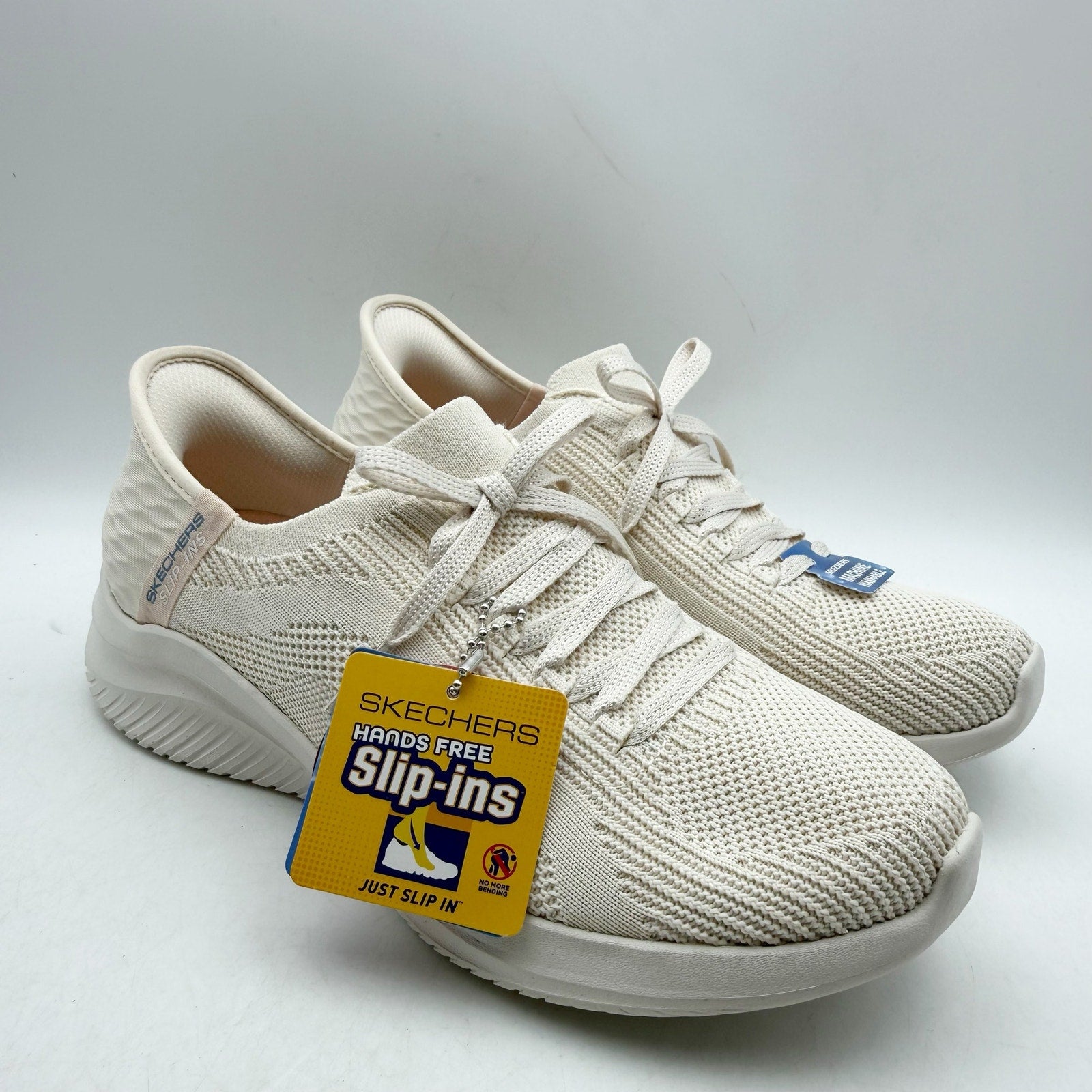 Skechers Womens Ultra Flex 3.0 Slip In Sneakers US 6.5 Cream White Athletic NWOB