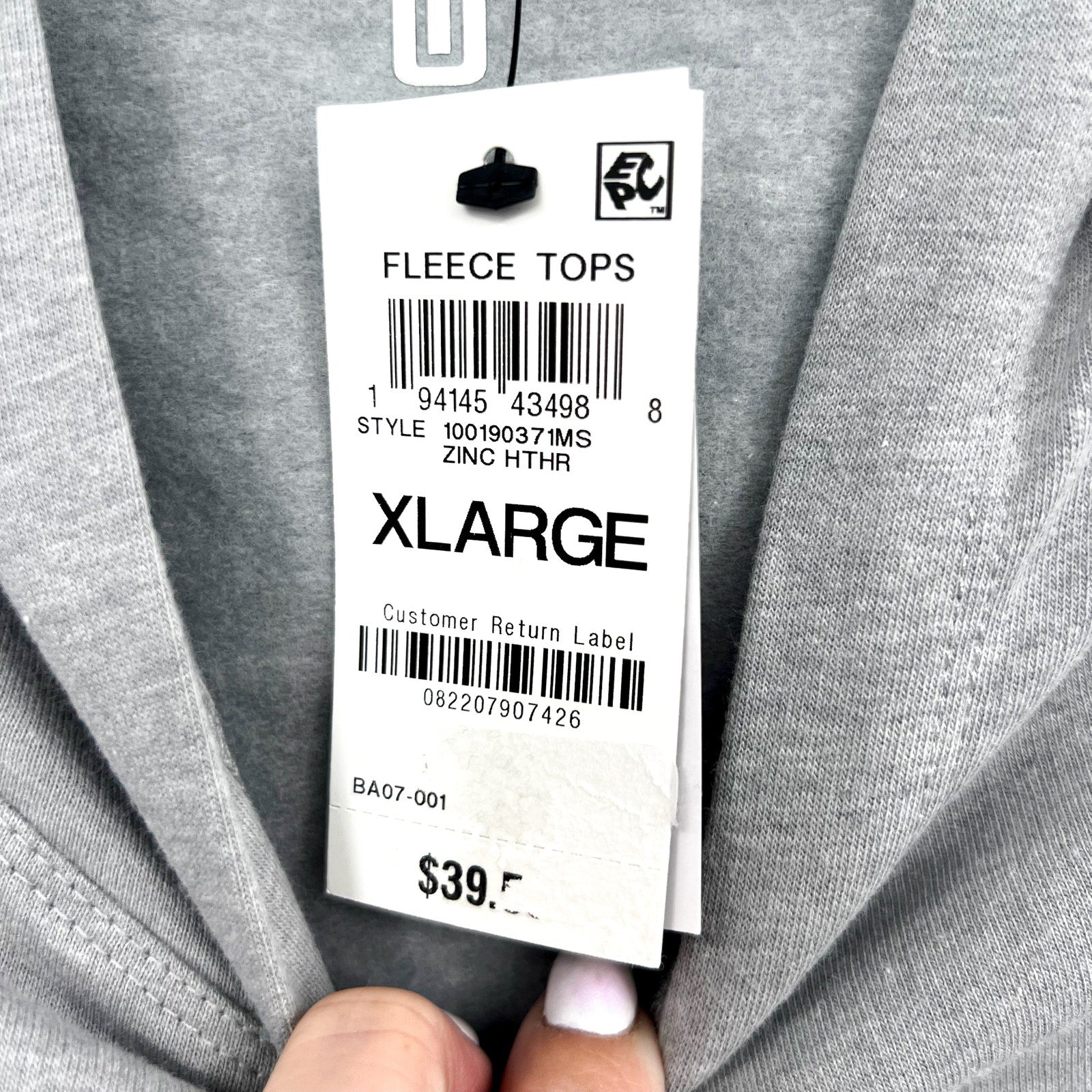 IDEOLOGY Women's Fleece Hoodie XL Grey Zinc Heather Sweatshirt NWT